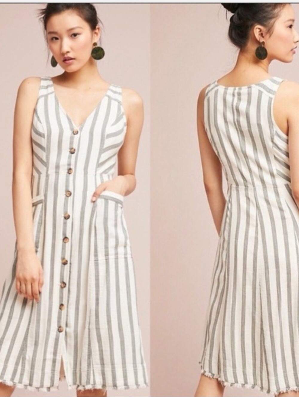 Anthropologie Maeve NANTES Textured Shirtdress Size 10